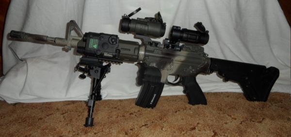 Aimpoint suite, Magpul Handguard, MBUS and UBR Stock, AN/PEQ-15 & Bipod